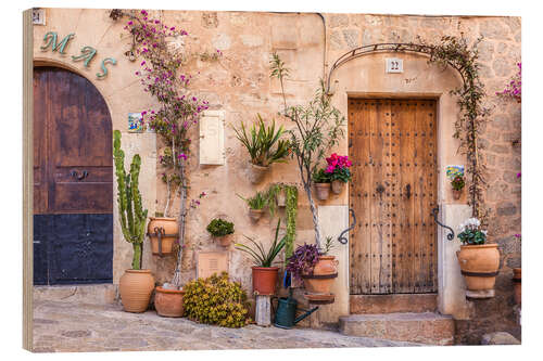 Wood print Old Town in Valldemossa (Mallorca, Spain)