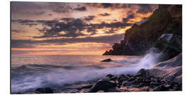 Aluminium print Sunset at Rocky Beach on Madeira