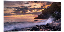 Foam board print Sunset at Rocky Beach on Madeira