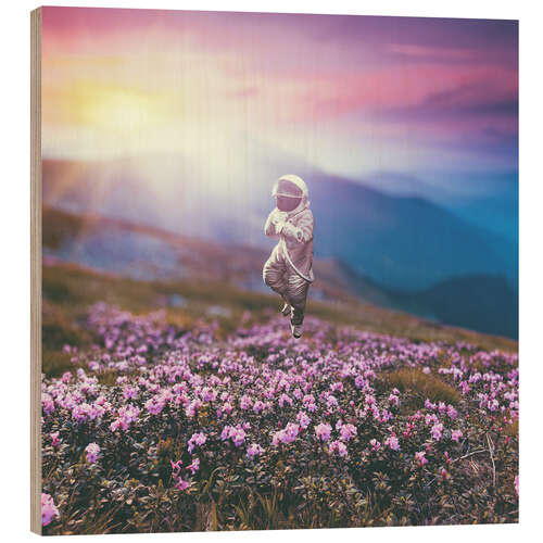 Hout print Astronaut's Dream