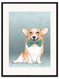 Impression artistique encadrée Corgi Dog