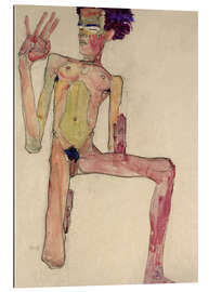 Cuadro de plexi-alu Kneeling Nude Self-Portrait