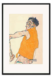 Gerahmter Kunstdruck Selbstbildnis in gelber Weste