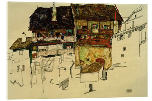 Acrylic print Old Houses in Krumau, 1914