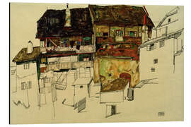 Alubild Alte Häuser in Krumau, 1914 - Egon Schiele