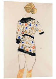 Foam board print Standing Woman in a Patterned Blouse