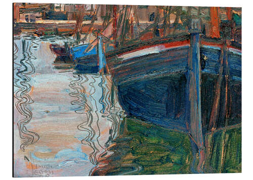 Aluminium print Boats reflected in the water