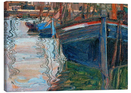 Canvas-taulu Boats reflected in the water