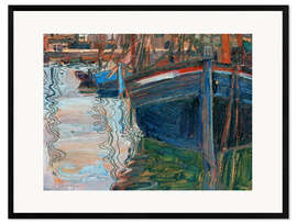 Framed art print Boats reflected in the water