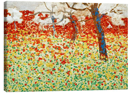 Canvas print Flower meadow with trees