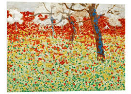 Foam board print Flower meadow with trees