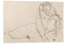 Foam board print Female Nude with Long Hair