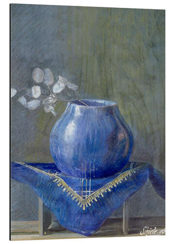 Quadro em alumínio Still Life with Lunaria in Blue Vase