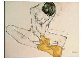 Magnettafel Sitzende mit gelbem Tuch