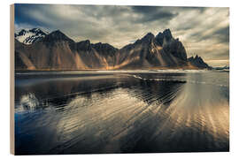 Quadro de madeira Iceland | Vesturhorn | Stokksnes