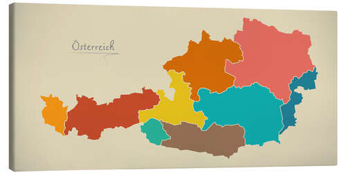 Canvastavla Austria Modern Map Artwork Design