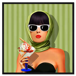 Gerahmter Kunstdruck Sommerliebe, Sommer, Sonne und Eiscreme