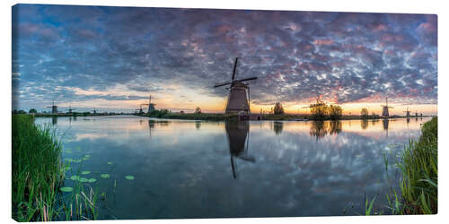 Canvas-taulu Kinderdjik Panorama windmills Netherlands