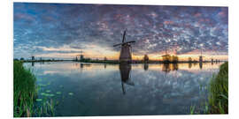 Foam board print Kinderdjik Panorama windmills Netherlands