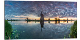 Tableau en plexi-alu Kinderdjik Panorama windmills Netherlands