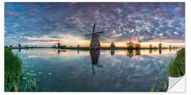 Selvklebende plakat Kinderdjik Panorama windmills Netherlands