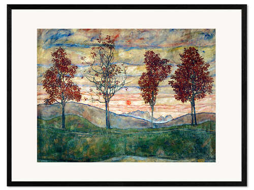 Framed art print Four trees