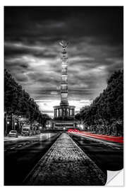 Wandsticker Siegessäule Berlin am Abend