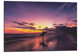 Aluminium print Bali Sunset Surfing