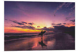 Foam board print Bali Sunset Surfing