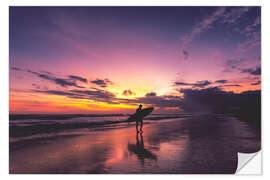 Muursticker Bali Sunset Surfing