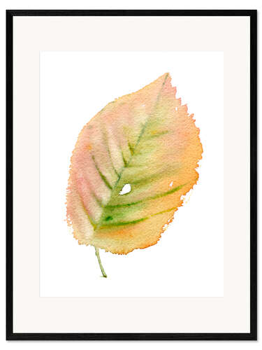 Inramat konsttryck Autumn leaf