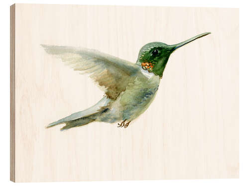 Quadro de madeira Hummingbird