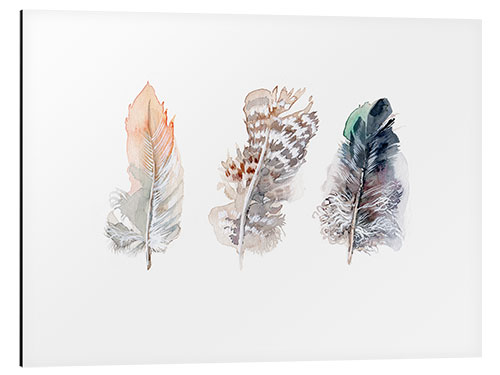 Tableau en aluminium 3 plumes