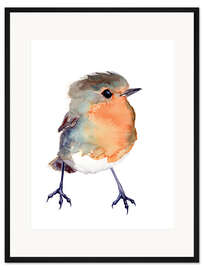 Gerahmter Kunstdruck Baby-Rotkehlchen