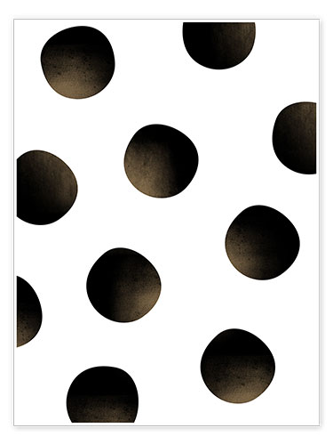 Poster Black polka