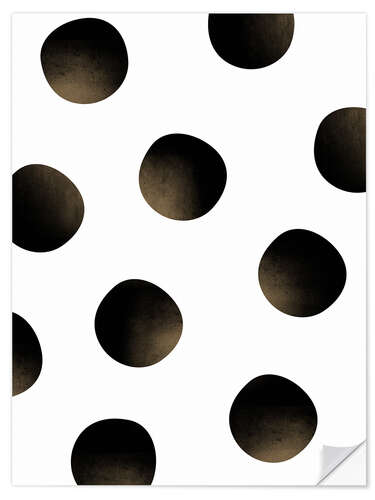 Naklejka na ścianę Black polka