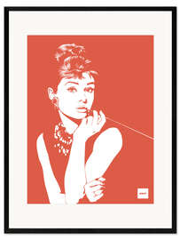 Impressão artística com moldura Audrey Hepburn Pop Art