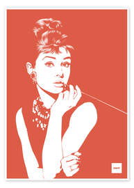 Wandbild  Audrey Hepburn in Coral - Dhionata M. Schneider