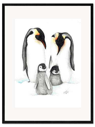 Ingelijste kunstdruk penguins