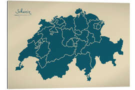 Gallery print Switzerland Modern Map Artwork Design