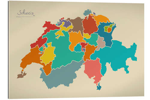 Gallery print Switzerland Modern Map Artwork Design