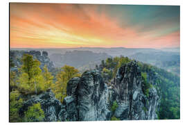 Cuadro de aluminio Bastion Saxon Switzerland Sunrise