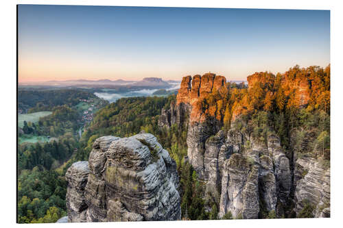 Cuadro de aluminio Saxon Switzerland in the morning