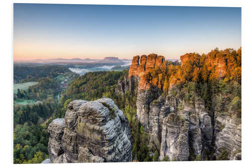 Tableau en PVC Saxon Switzerland in the morning