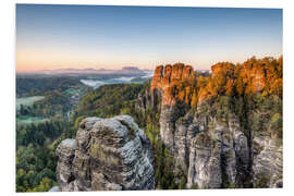 Foam board print Saxon Switzerland in the morning