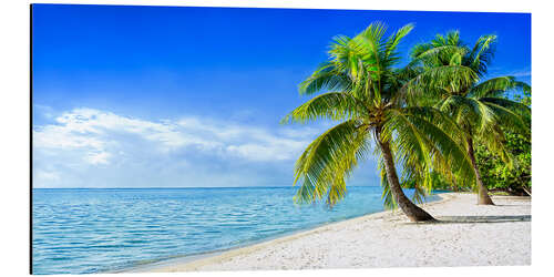 Stampa su alluminio Holiday at the beach with palm trees and sea