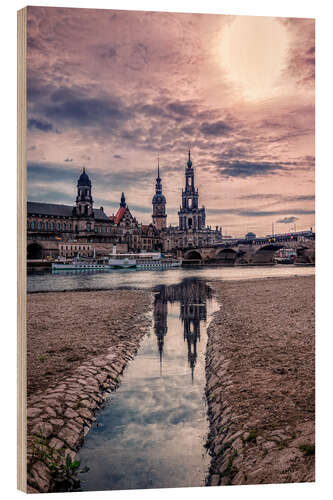 Wood print Old quarter Dresden