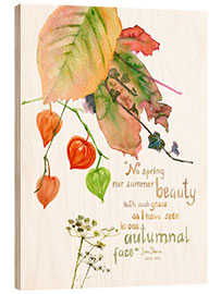 Wood print Autumn Quote John Donna