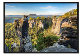 Gerahmter Kunstdruck Am Wehlgrund in der Sächsischen Schweiz