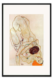 Gerahmter Kunstdruck Zwei Mädchen (Liebendes Paar)